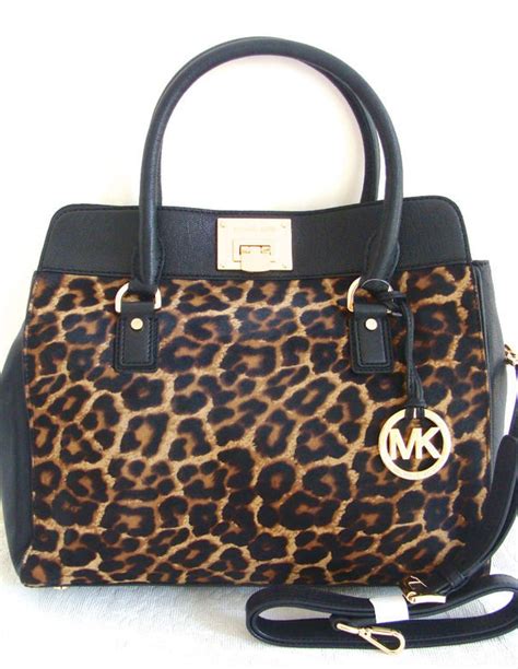 michael kors leopard print purse|michael kors black leopard bag.